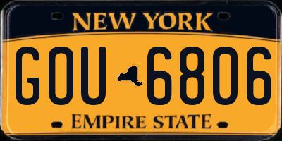 NY license plate GOU6806