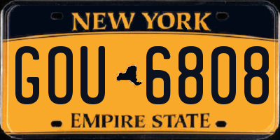 NY license plate GOU6808