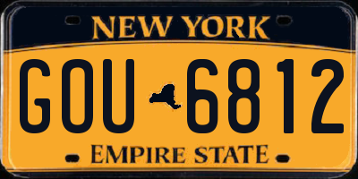 NY license plate GOU6812
