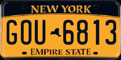 NY license plate GOU6813
