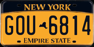 NY license plate GOU6814