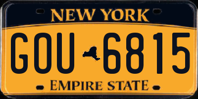 NY license plate GOU6815