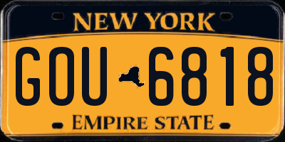 NY license plate GOU6818