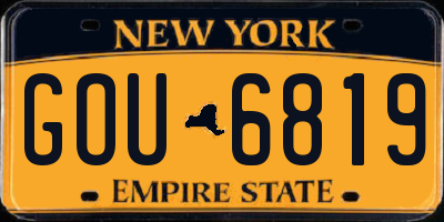 NY license plate GOU6819