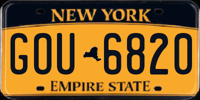 NY license plate GOU6820