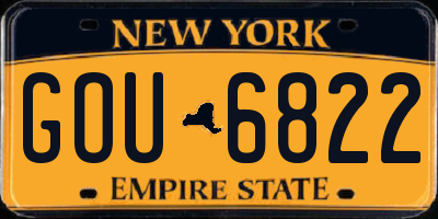 NY license plate GOU6822