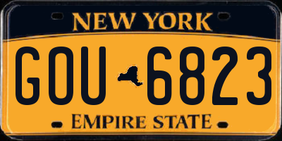 NY license plate GOU6823