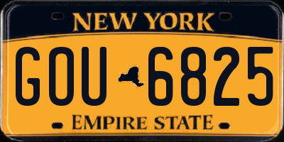NY license plate GOU6825