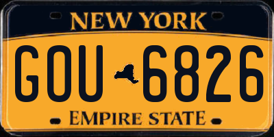 NY license plate GOU6826