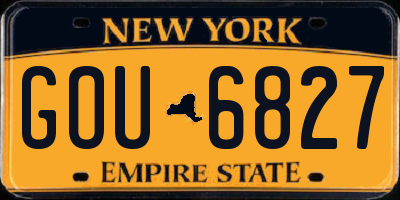 NY license plate GOU6827