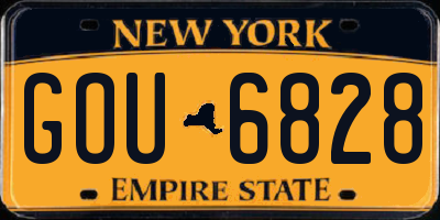 NY license plate GOU6828