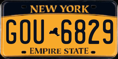 NY license plate GOU6829