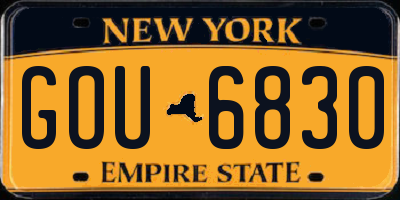 NY license plate GOU6830
