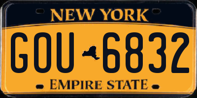 NY license plate GOU6832