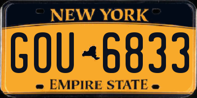 NY license plate GOU6833