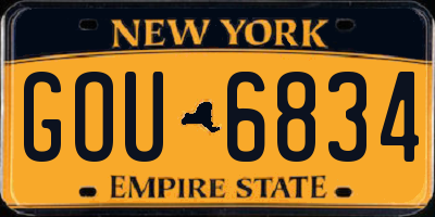 NY license plate GOU6834