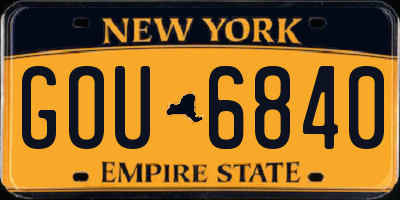 NY license plate GOU6840