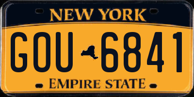 NY license plate GOU6841