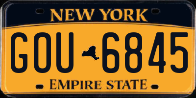 NY license plate GOU6845