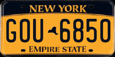 NY license plate GOU6850