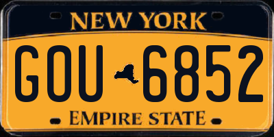 NY license plate GOU6852