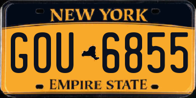NY license plate GOU6855