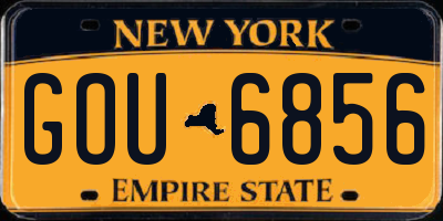 NY license plate GOU6856