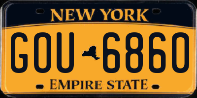 NY license plate GOU6860