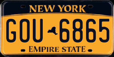 NY license plate GOU6865