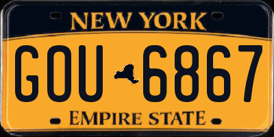 NY license plate GOU6867