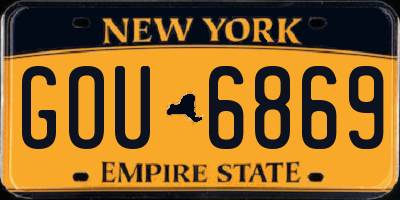 NY license plate GOU6869