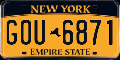 NY license plate GOU6871