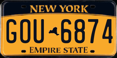 NY license plate GOU6874