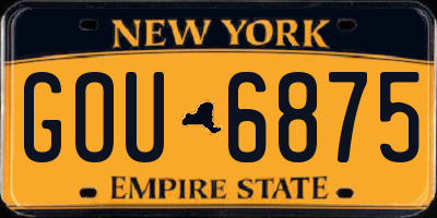 NY license plate GOU6875