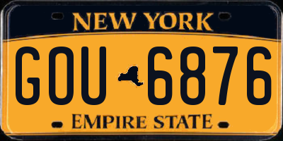 NY license plate GOU6876