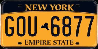 NY license plate GOU6877