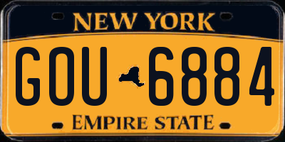 NY license plate GOU6884