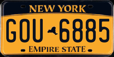 NY license plate GOU6885
