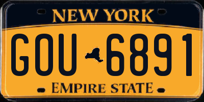 NY license plate GOU6891