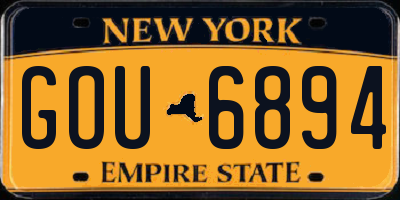 NY license plate GOU6894