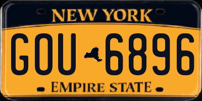 NY license plate GOU6896