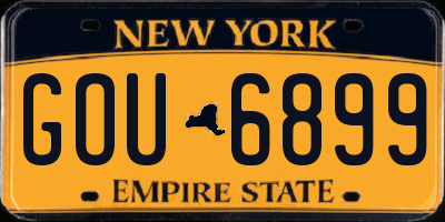 NY license plate GOU6899