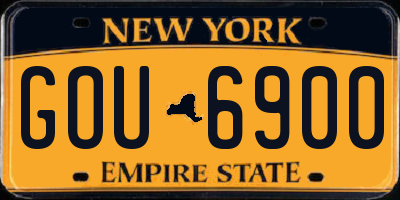 NY license plate GOU6900