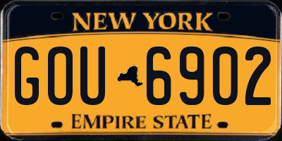 NY license plate GOU6902