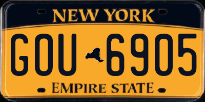 NY license plate GOU6905