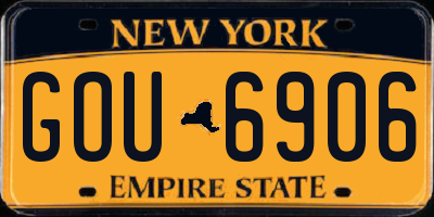 NY license plate GOU6906