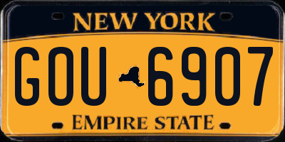NY license plate GOU6907