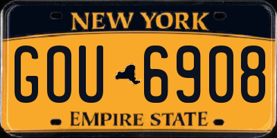 NY license plate GOU6908