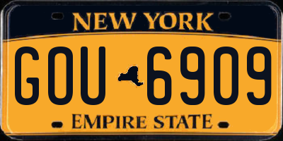 NY license plate GOU6909