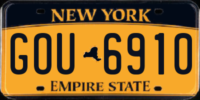 NY license plate GOU6910
